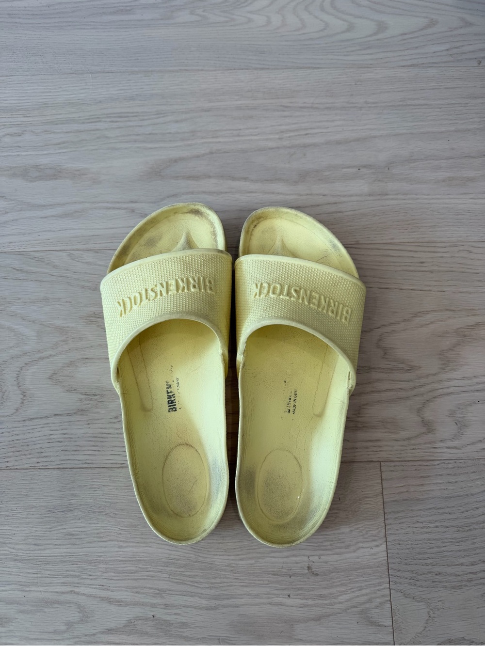 Birkenstock Yellow Single-Band Slide Sandals “Barbados Eva”
